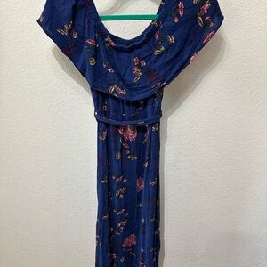 Baltic Born Blue Ruffled Wrap Maxi Dress